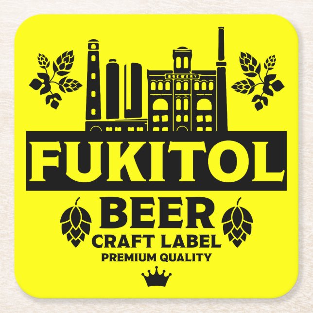 Posavasos Cuadrado De Papel Funny Navidades Beer Labels (Anverso)