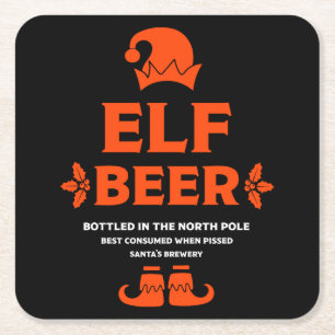 Posavasos Cuadrado De Papel Funny Navidades Beer Labels