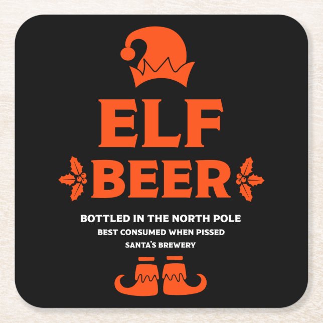 Posavasos Cuadrado De Papel Funny Navidades Beer Labels (Anverso)