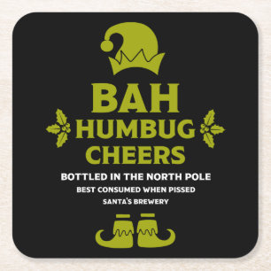 Posavasos Cuadrado De Papel Funny Navidades Beer Labels