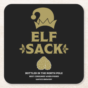Posavasos Cuadrado De Papel Funny Navidades Beer Labels