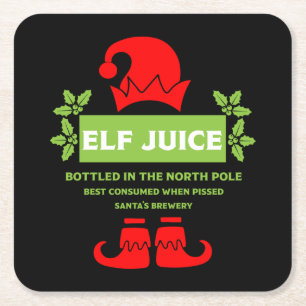 Posavasos Cuadrado De Papel Funny Navidades Beer Labels