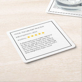 Posavasos Cuadrado De Papel Funny Personalizado Book Club Bebe Pascua