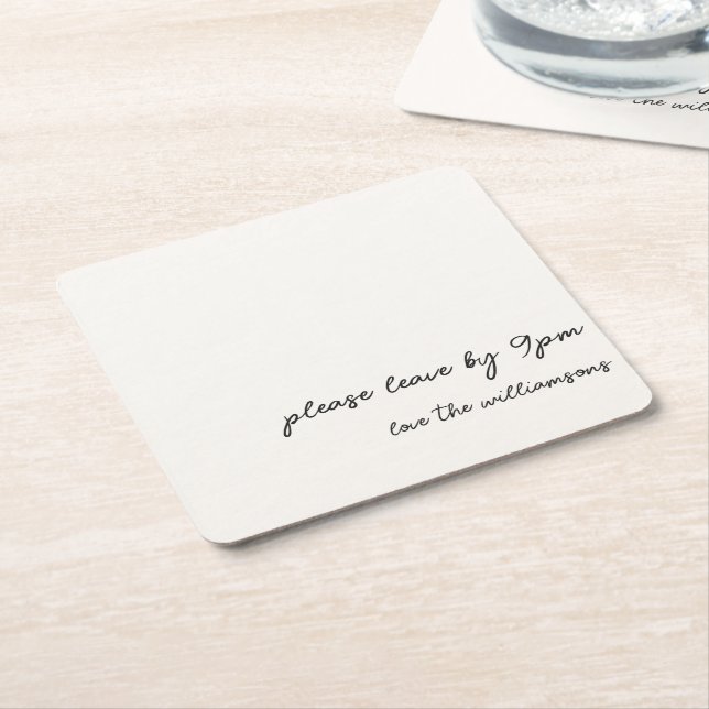 Posavasos Cuadrado De Papel Funny Quote Introvert Humor Custom Black White (En perspectiva)