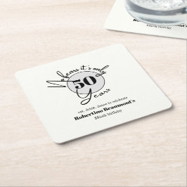 Posavasos Cuadrado De Papel Funny Simple No Fears 50th birthday party