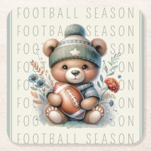 Posavasos Cuadrado De Papel Fútbol Personalizado lindo