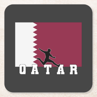 Posavasos Cuadrado De Papel Fútbol Qatar | Equipo Nacional de Qatar