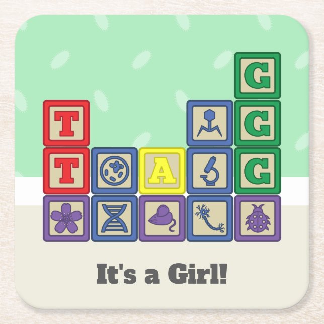 Posavasos Cuadrado De Papel Futuro biólogo bloquea las galletitas de papel (Anverso)