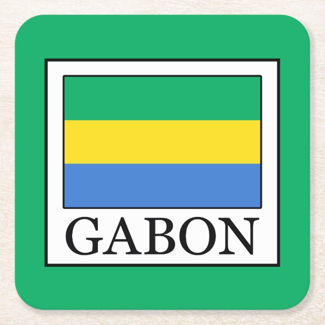 Posavasos Cuadrado De Papel Gabón (Anverso)