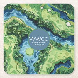 Posavasos Cuadrado De Papel Gala Golf Course Event Paper Coaster