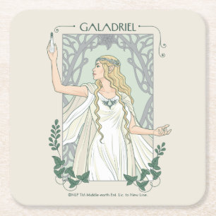 Posavasos Cuadrado De Papel Galadriel Luz de Valinor Gráfico