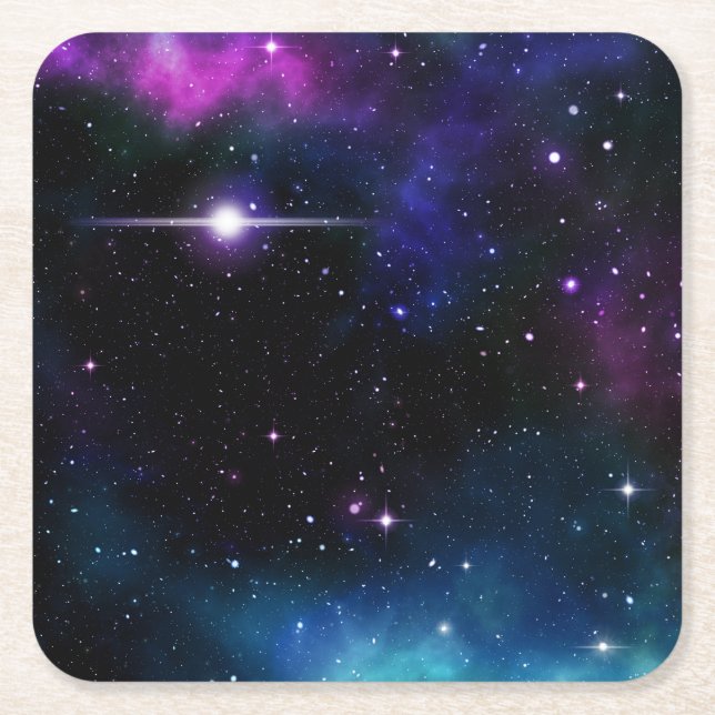 Posavasos Cuadrado De Papel Galaxia (Anverso)