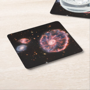 Posavasos Cuadrado De Papel Galaxia Cartwheel de Webb: Telescopio Espacial de