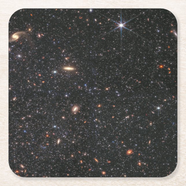 Posavasos Cuadrado De Papel Galaxia enana WLM interna | NIRCam | JWST (Anverso)