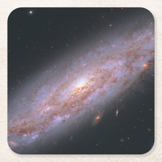 Posavasos Cuadrado De Papel Galaxia Espiral Ngc 3972. (Anverso)
