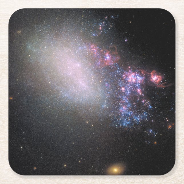 Posavasos Cuadrado De Papel Galaxia Irregular Ngc 4485 (Anverso)