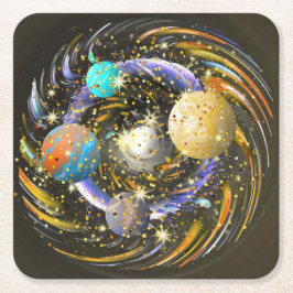 Posavasos Cuadrado De Papel Galaxy Kovarellah