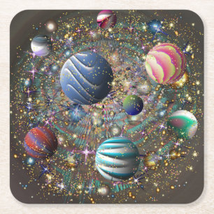 Posavasos Cuadrado De Papel Galaxy Zelariamin