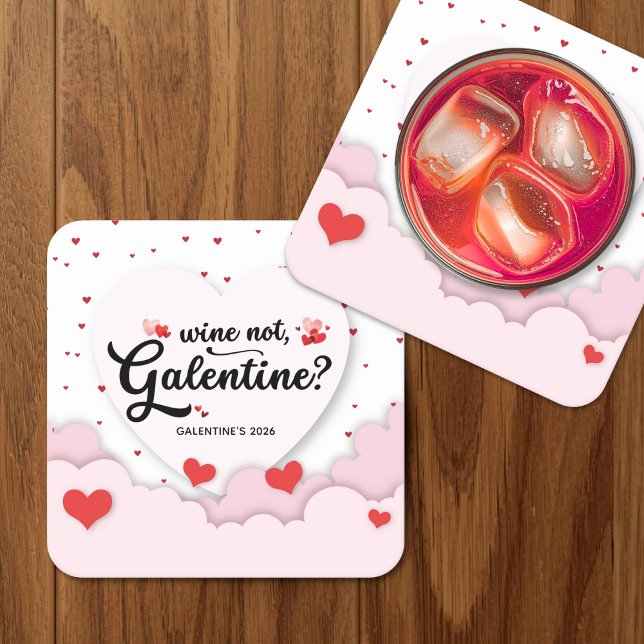 Posavasos Cuadrado De Papel Galentine's  (Subido por el creador)