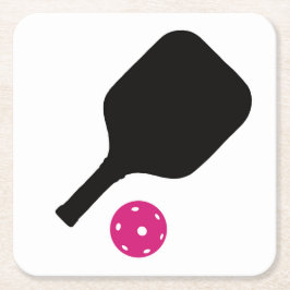 Posavasos Cuadrado De Papel Gálibas de bolas y bolas rosadas