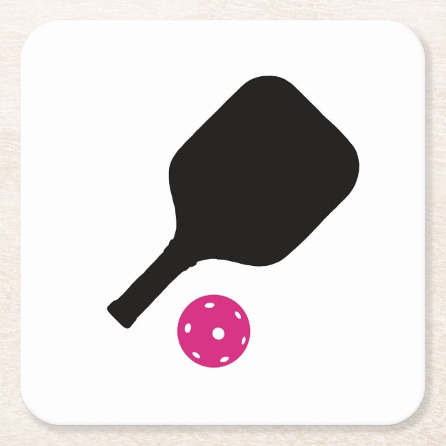 Posavasos Cuadrado De Papel Gálibas de bolas y bolas rosadas (Anverso)