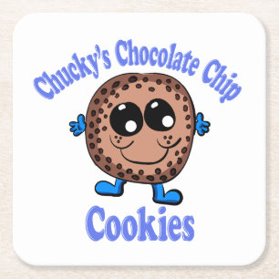 Posavasos Cuadrado De Papel Galletas de chocolate chip de Chucky