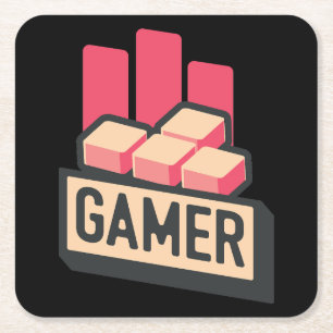Posavasos Cuadrado De Papel Gamer clásico