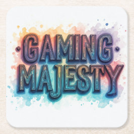 Posavasos Cuadrado De Papel Gaming Majesty