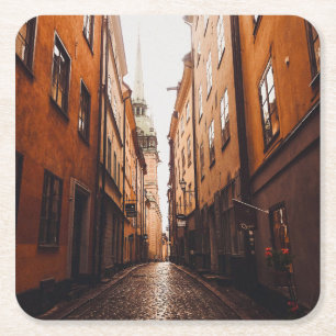 Posavasos Cuadrado De Papel Gamla Stan, Estocolmo, Suecia 