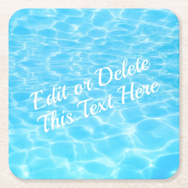 Posavasos Cuadrado De Papel Gasas de agua Piscina fiesta fiesta de playa fiest (Anverso)