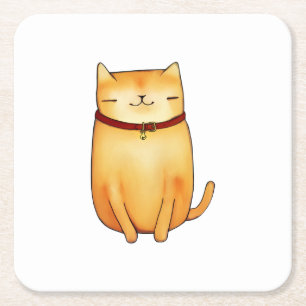 Posavasos Cuadrado De Papel Gato