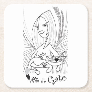 Posavasos Cuadrado De Papel Gato