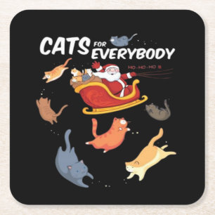Posavasos Cuadrado De Papel Gatos para todos 