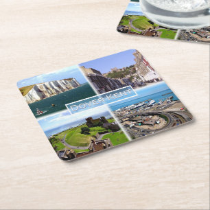Posavasos Cuadrado De Papel GB Dover Kent - Dover Castle - White Cliff - Castl