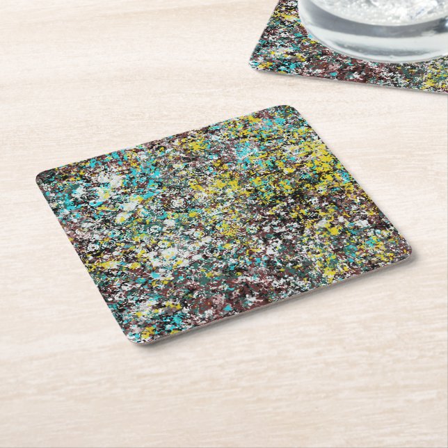 Posavasos Cuadrado De Papel Geared Toward Abstract Art Design Lover  (En perspectiva)