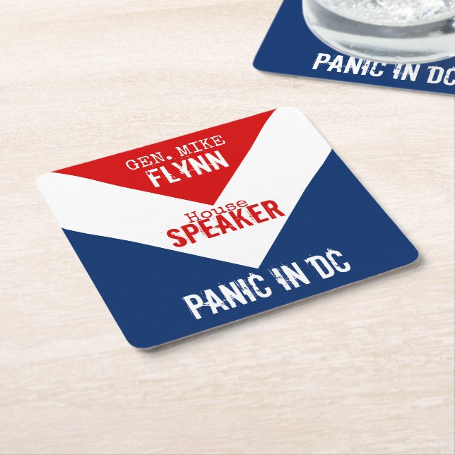 Posavasos Cuadrado De Papel Gen Mike Flynn Presidente del pánico en la Cámara  (En perspectiva)