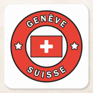 Posavasos Cuadrado De Papel Genève Suisse