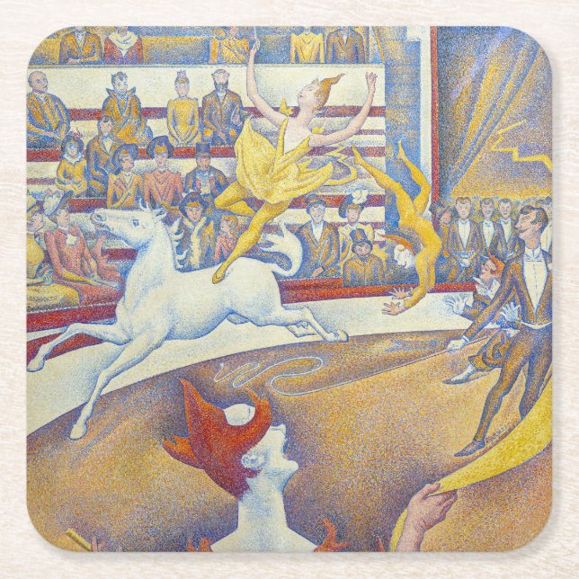 Posavasos Cuadrado De Papel Georges Seurat - El circo (Anverso)