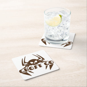 Posavasos Cuadrado De Papel Ghost Go Spooky Season