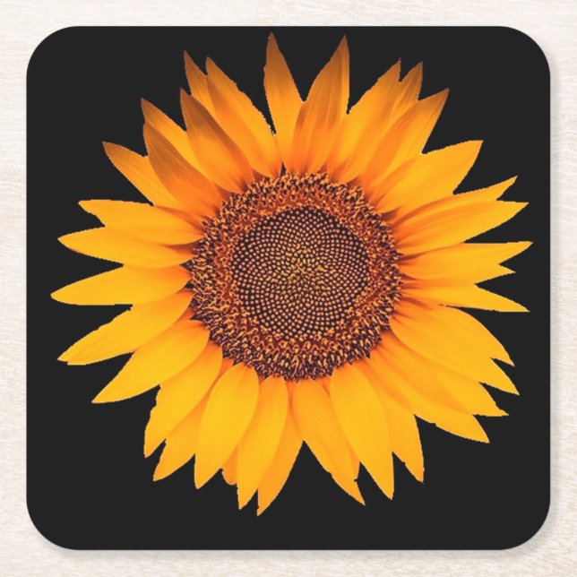 Posavasos Cuadrado De Papel Girasol (Anverso)
