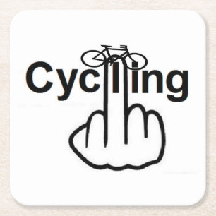 Posavasos Cuadrado De Papel Giro de bicicleta de montaña