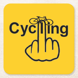 Posavasos Cuadrado De Papel Giro de bicicleta de montaña