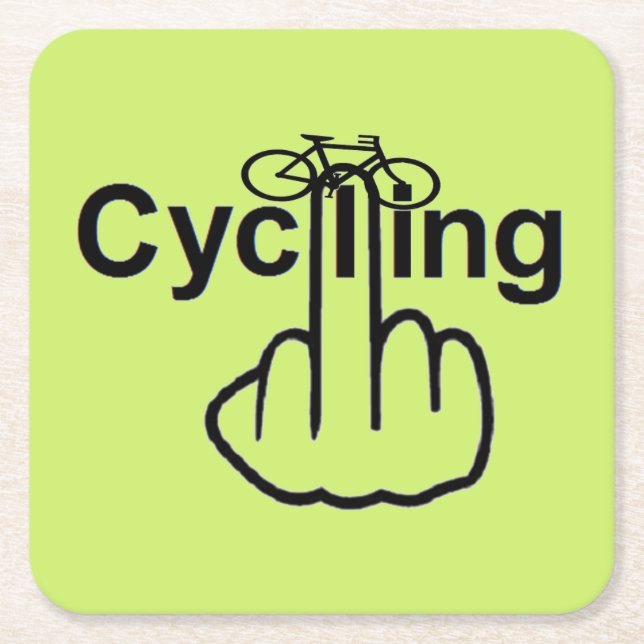 Posavasos Cuadrado De Papel Giro de bicicleta de montaña (Anverso)