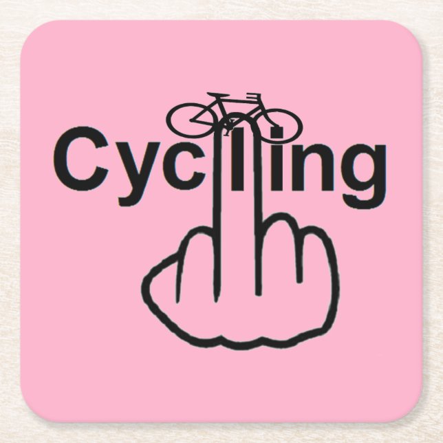 Posavasos Cuadrado De Papel Giro de bicicleta de montaña (Anverso)