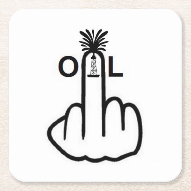 Posavasos Cuadrado De Papel Giro del aceite de la montaña (Anverso)