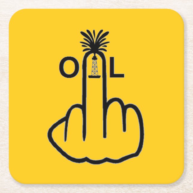 Posavasos Cuadrado De Papel Giro del aceite de la montaña (Anverso)