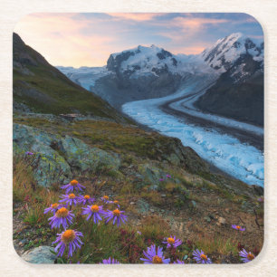 Posavasos Cuadrado De Papel Glaciar el Suiza de Monte Rosa