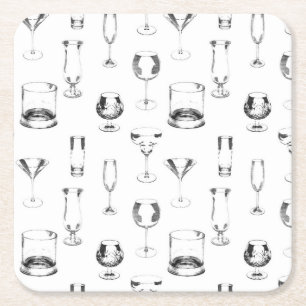 Posavasos Cuadrado De Papel Glassware variado