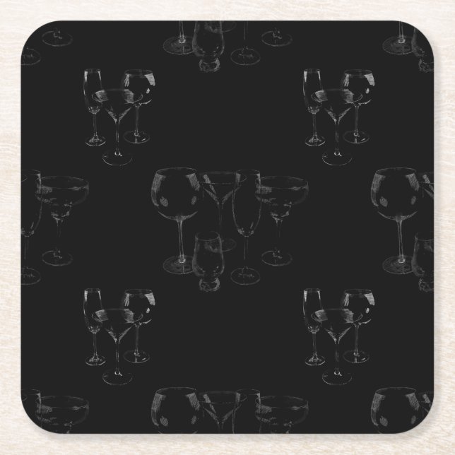 Posavasos Cuadrado De Papel Glassware variado (Anverso)