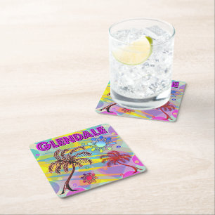 Posavasos Cuadrado De Papel Glendale Happy and Hope Coaster